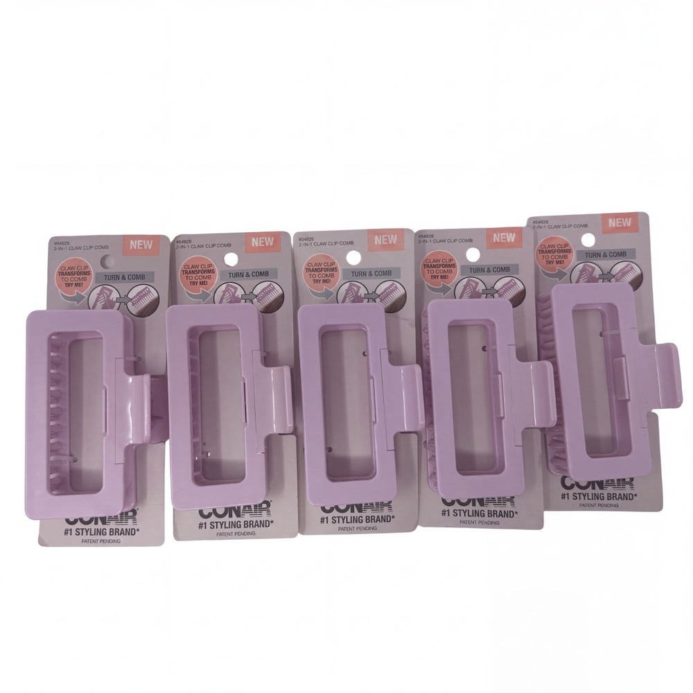 5 Conair Large Pink Claw Hair Clip for Updos and Loose Buns All Day Hold